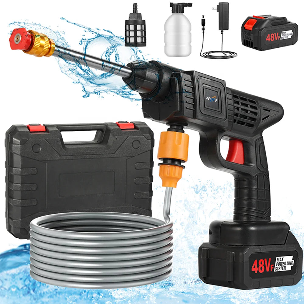 Wireless High Pressure Car Wash Machine Electric Cordless Portable Car Washer Powerful 48V Battery Car Washing Water Foam Gun